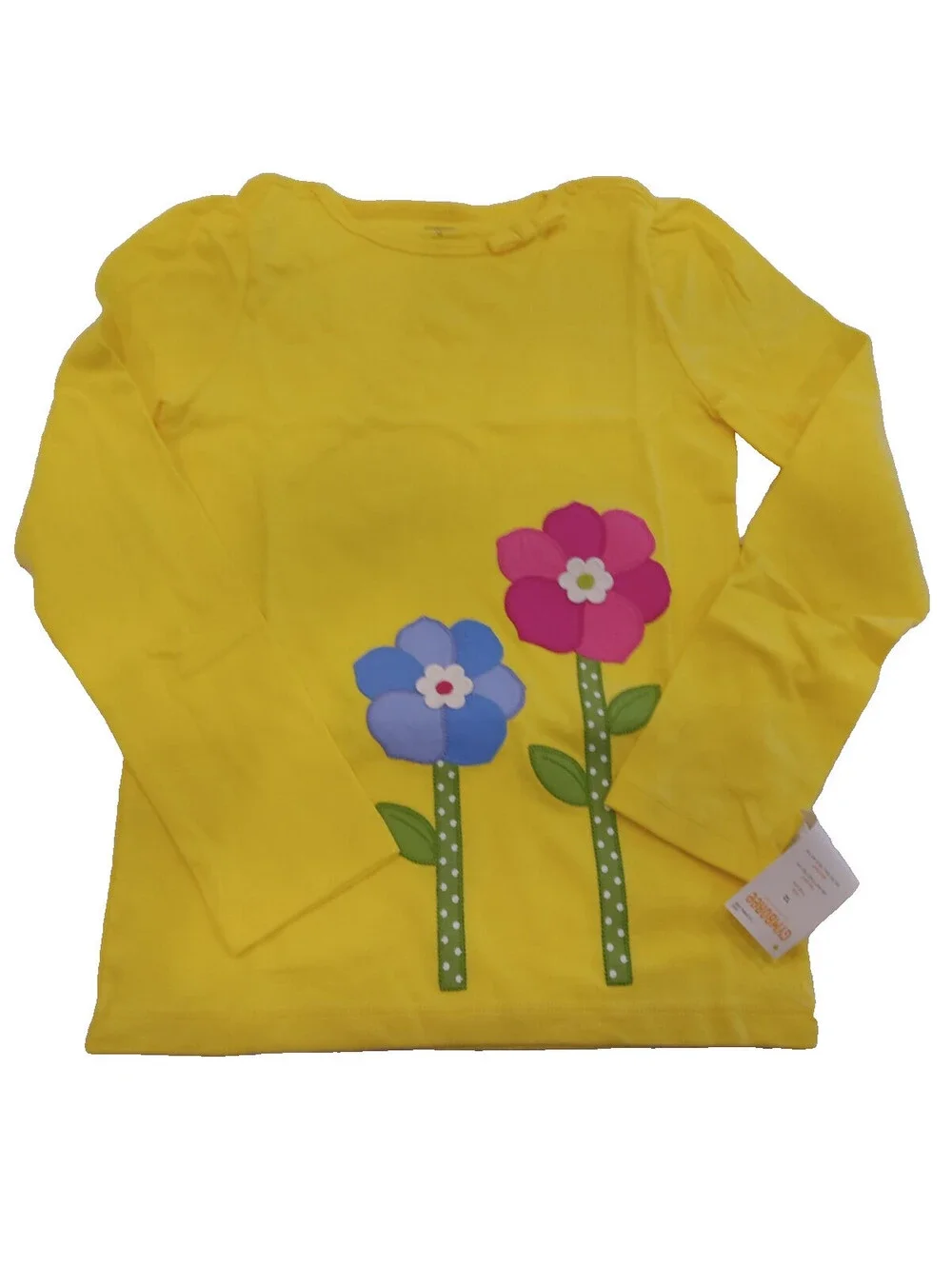 Gymboree Long Sleeve Top Girls Size 12 Yellow Bright Flower Graphic